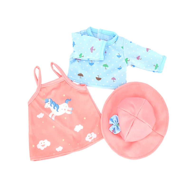 Reborn Baby Doll Winter Coat Pink Skirt 18 Inch Girl Dolls Clothes Jacket Children Xmas Gift Toys Wears