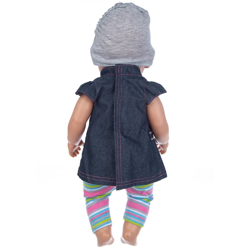 Reborn Baby Doll Winter Coat Pink Skirt 18 Inch Girl Dolls Clothes Jacket Children Xmas Gift Toys Wears