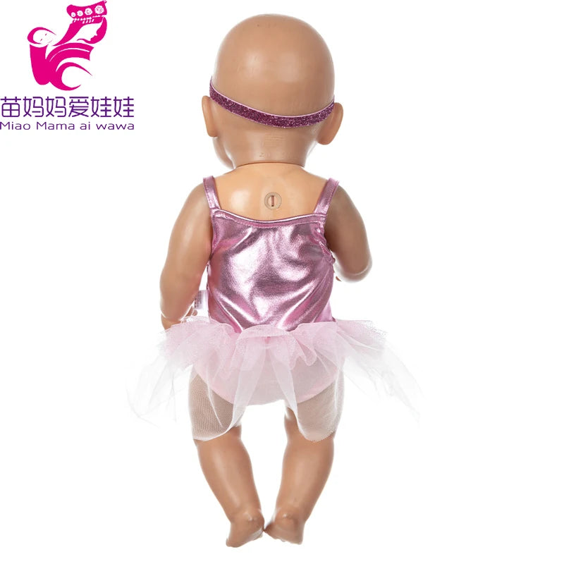 Reborn Baby Doll Winter Coat Pink Skirt 18 Inch Girl Dolls Clothes Jacket Children Xmas Gift Toys Wears