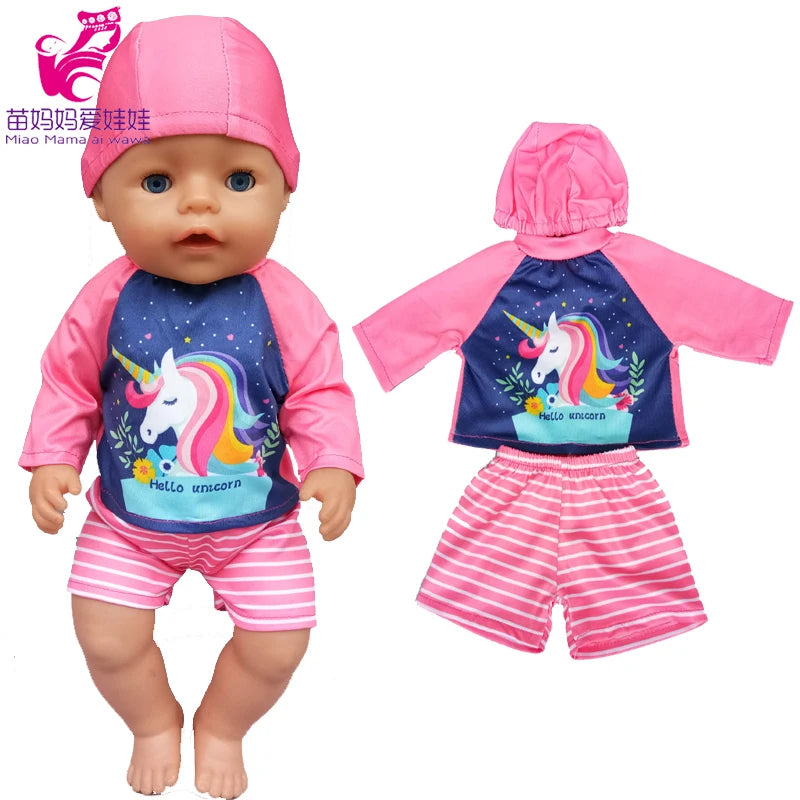 Reborn Baby Doll Winter Coat Pink Skirt 18 Inch Girl Dolls Clothes Jacket Children Xmas Gift Toys Wears