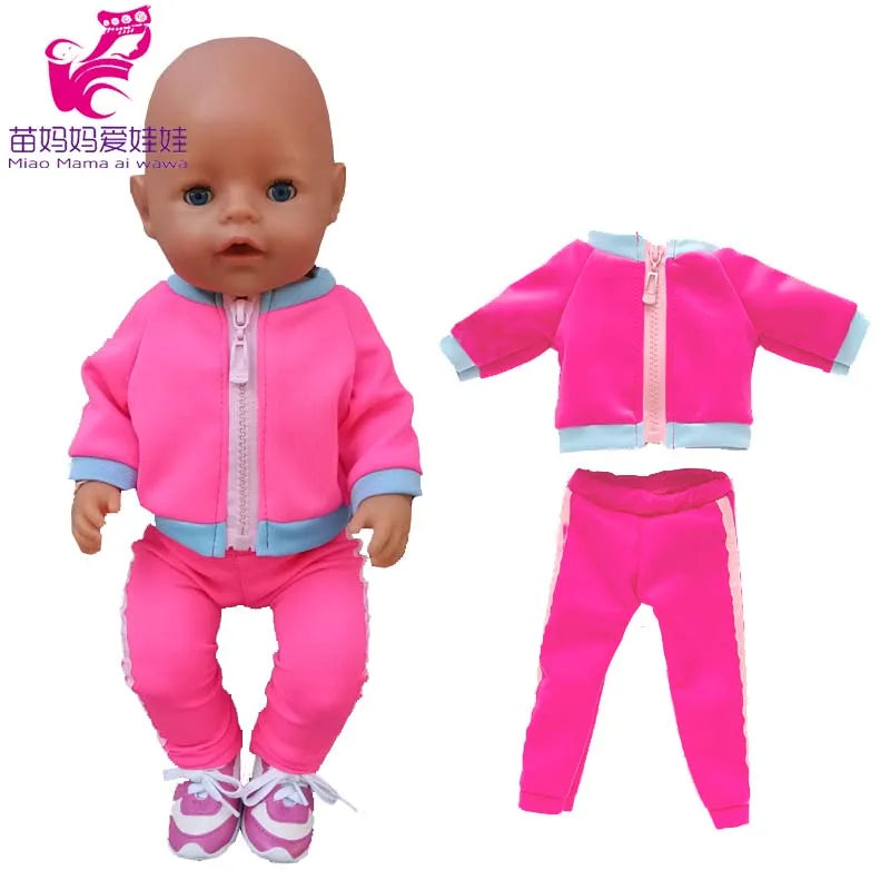 Reborn Baby Doll Winter Coat Pink Skirt 18 Inch Girl Dolls Clothes Jacket Children Xmas Gift Toys Wears