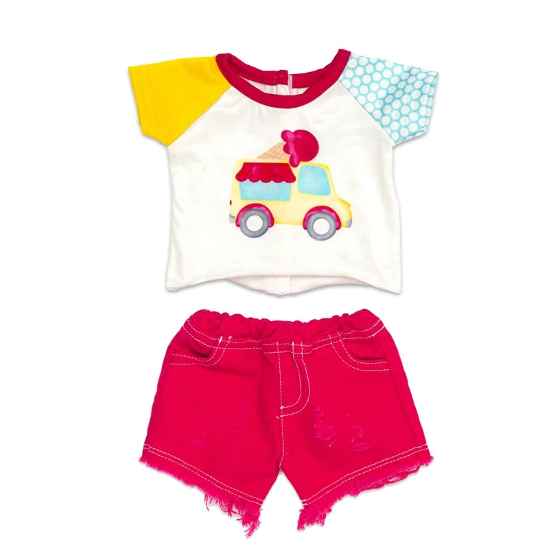 Reborn Baby Doll Winter Coat Pink Skirt 18 Inch Girl Dolls Clothes Jacket Children Xmas Gift Toys Wears