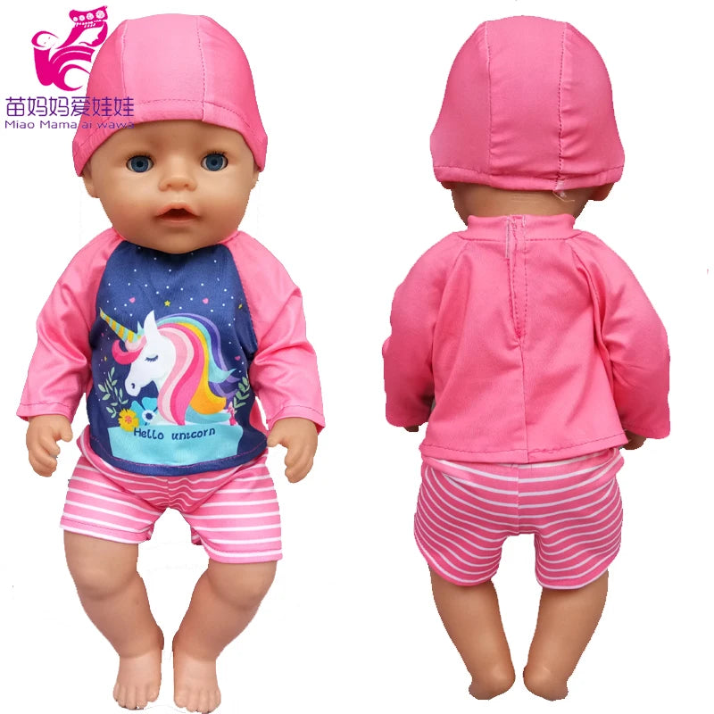 Reborn Baby Doll Winter Coat Pink Skirt 18 Inch Girl Dolls Clothes Jacket Children Xmas Gift Toys Wears