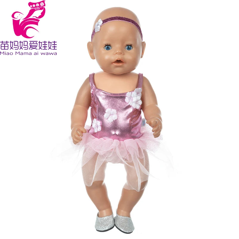 Reborn Baby Doll Winter Coat Pink Skirt 18 Inch Girl Dolls Clothes Jacket Children Xmas Gift Toys Wears