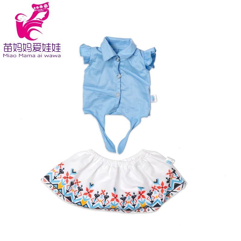 Reborn Baby Doll Winter Coat Pink Skirt 18 Inch Girl Dolls Clothes Jacket Children Xmas Gift Toys Wears