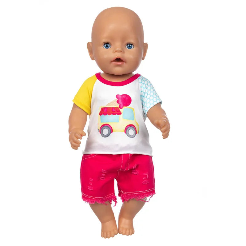 Reborn Baby Doll Winter Coat Pink Skirt 18 Inch Girl Dolls Clothes Jacket Children Xmas Gift Toys Wears