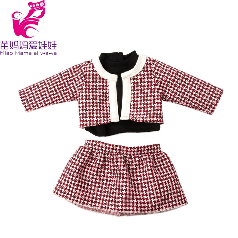Reborn Baby Doll Winter Coat Pink Skirt 18 Inch Girl Dolls Clothes Jacket Children Xmas Gift Toys Wears