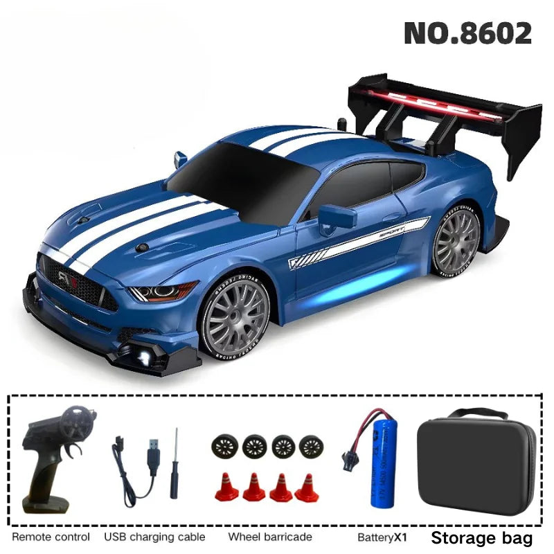 New 1:24 RC drift vehicle, Mustang 4WD cars, racing car with remote control, gift, competition racing car, children's toy