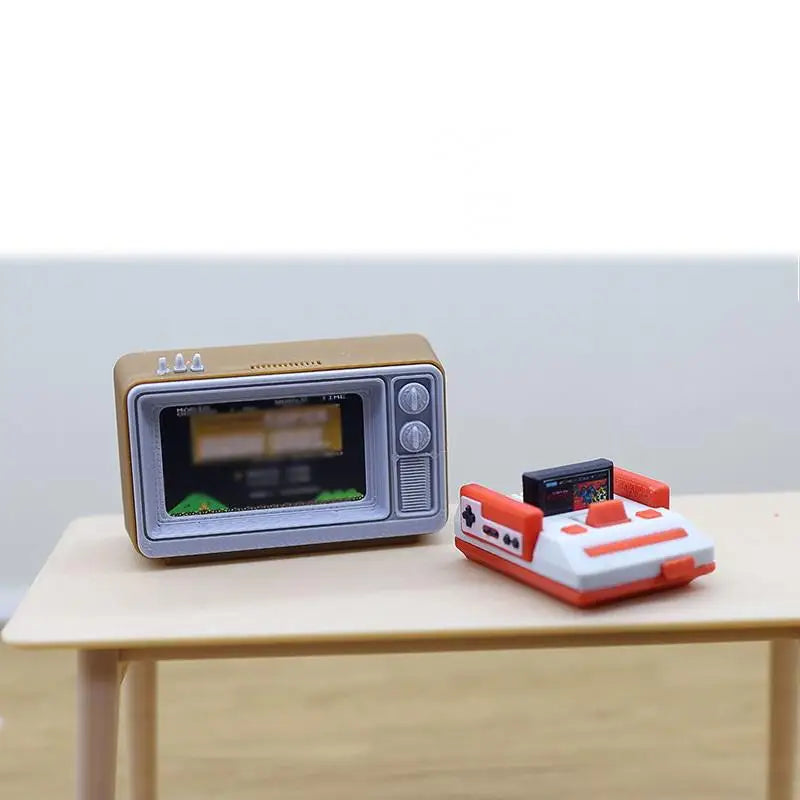 Dollhouse Retro TV Game Console Model Toy, Miniature 1/12 Scale Living Room Decor, Classic Doll Furniture Accessory