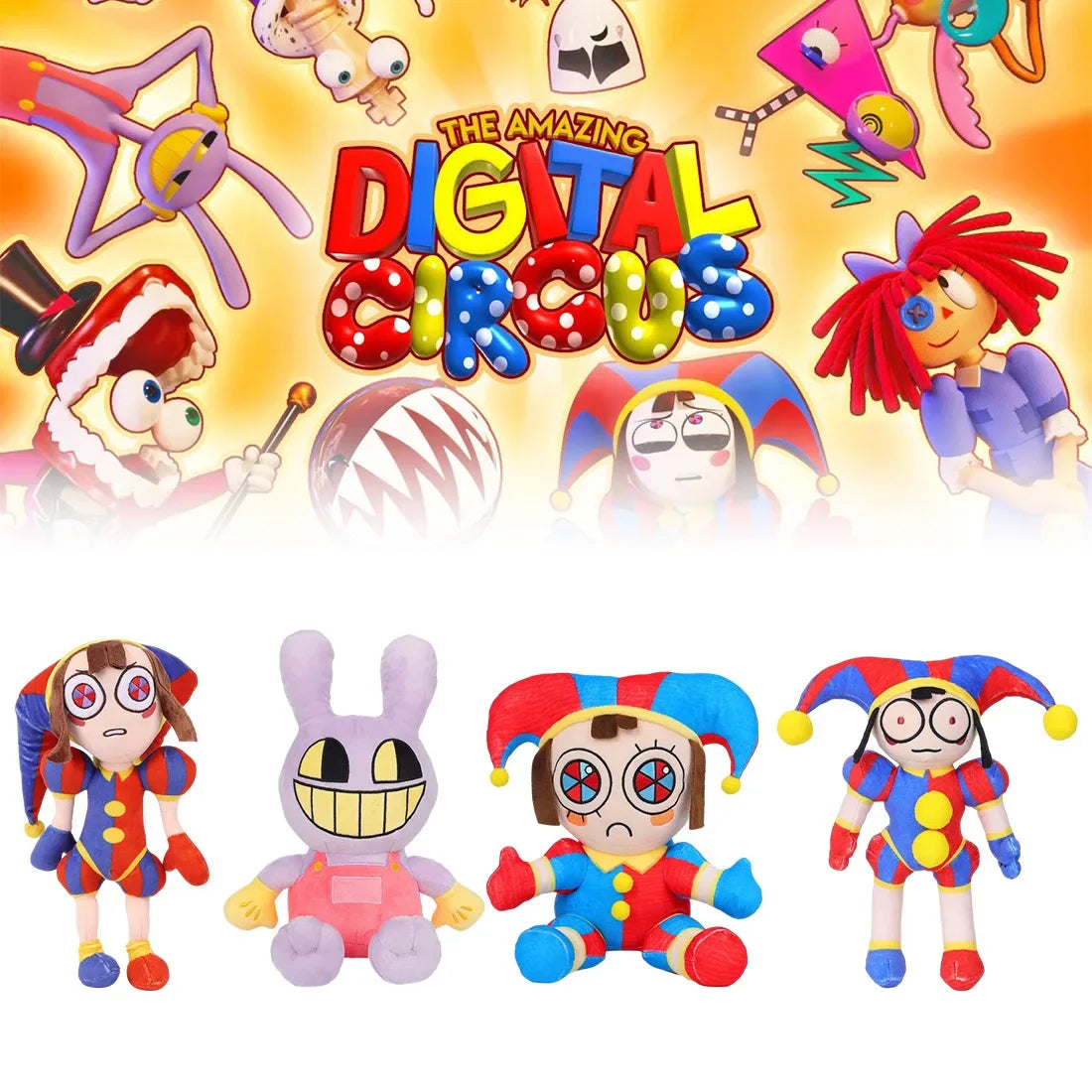 New The Amazing Digital Circus Plush Clown Ragatha pomni Cartoon Jax Doll Joker Plush Soft Stuffed Sofa Decorate Christmas Gift