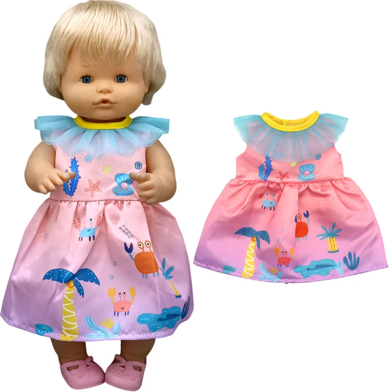 Reborn Baby Dolls Dress for 40 Cm Nenuco Ropa Y Su Hermanita Children Girl Gift Doll Clothes