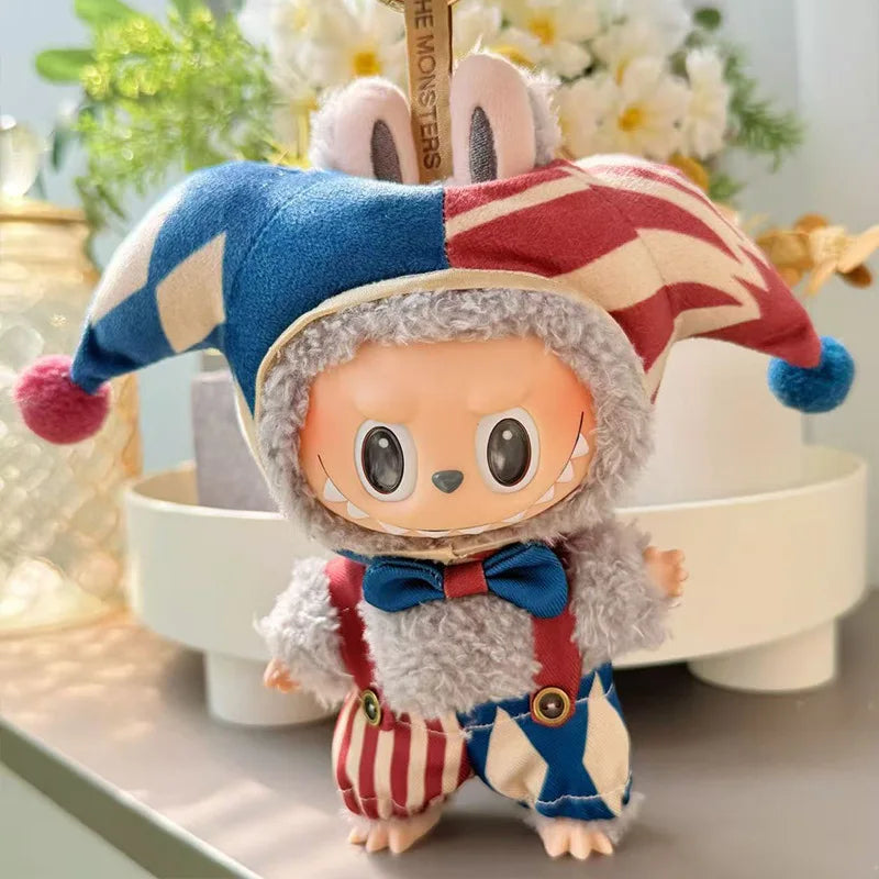Doll Clothes For 15-17cm V1 V2 V3 Labubu Plush Idol Doll Clown DIY Clothing Decoration Fans Christmas Gift