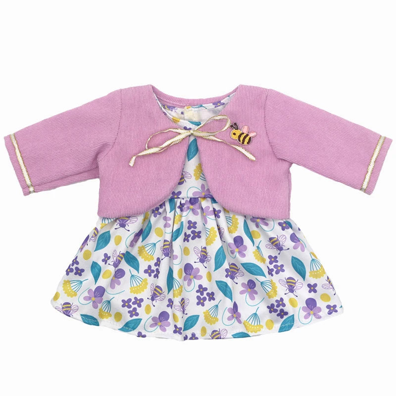 Reborn Baby Doll Winter Coat Pink Skirt 18 Inch Girl Dolls Clothes Jacket Children Xmas Gift Toys Wears