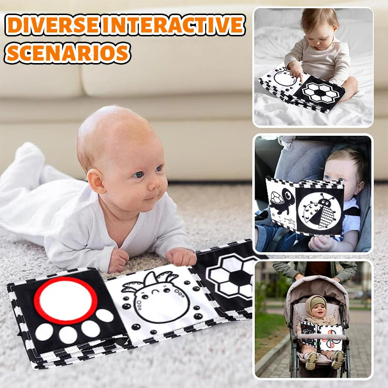 Baby Folding Visual Early Education Cloth Book Baby Early Learning Cloth Book Soothing Toys For 0+ Newborn Tearable Toy 1 PCS