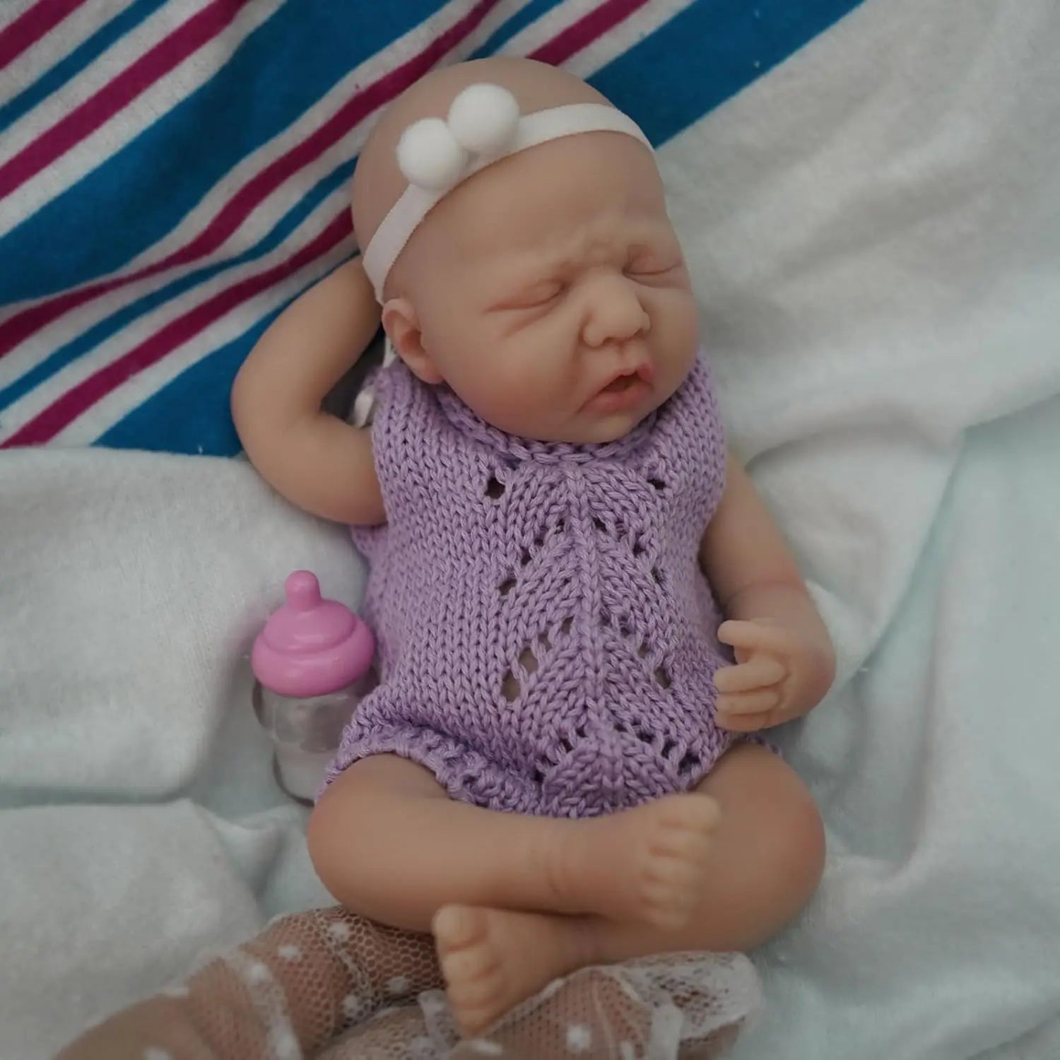 Reborn Baby Dolls 7 Inch Full Body Silicone Doll Boy Mini Realistic Newborn Baby Dolls with Feeding Accessories Gift Box