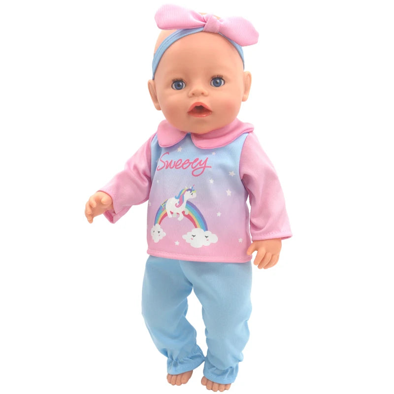 Reborn Baby Doll Winter Coat Pink Skirt 18 Inch Girl Dolls Clothes Jacket Children Xmas Gift Toys Wears
