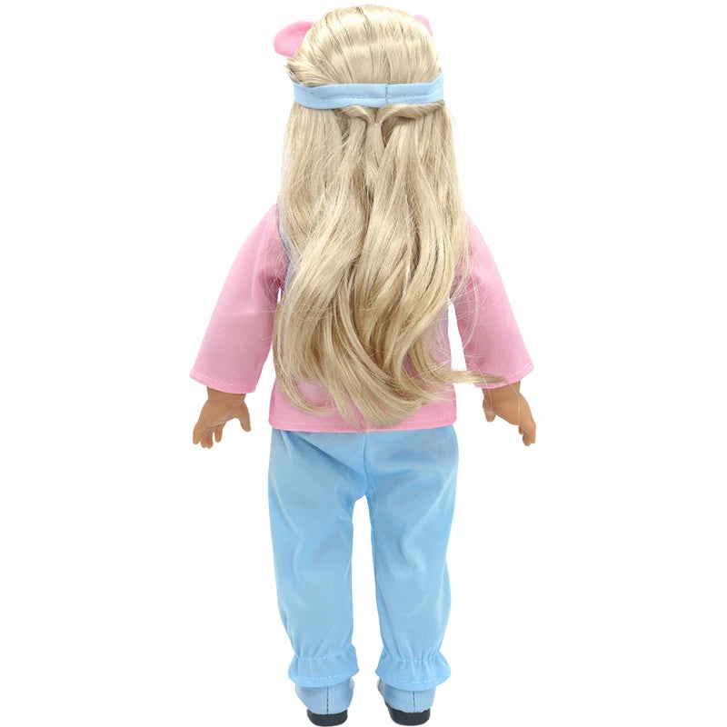 Reborn Baby Doll Winter Coat Pink Skirt 18 Inch Girl Dolls Clothes Jacket Children Xmas Gift Toys Wears