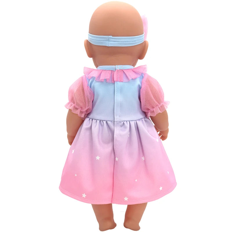 Reborn Baby Doll Winter Coat Pink Skirt 18 Inch Girl Dolls Clothes Jacket Children Xmas Gift Toys Wears