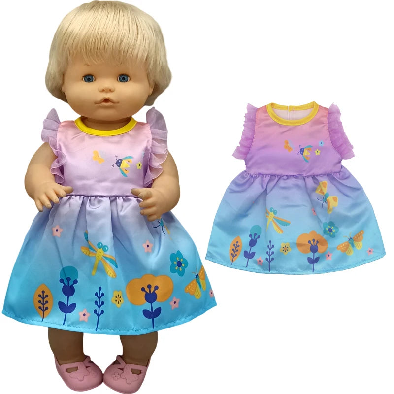 Reborn Baby Dolls Dress for 40 Cm Nenuco Ropa Y Su Hermanita Children Girl Gift Doll Clothes