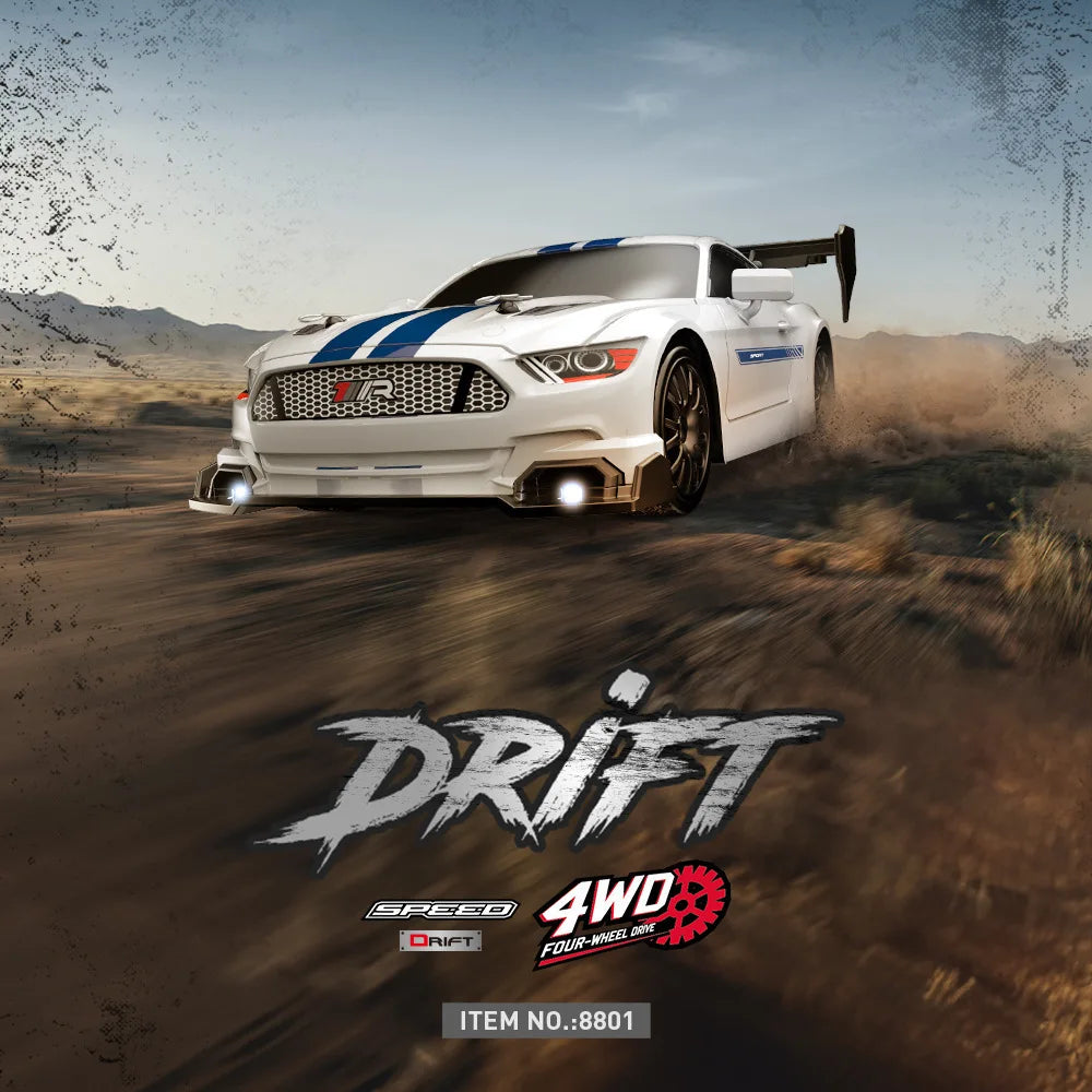 New 1:24 RC drift vehicle, Mustang 4WD cars, racing car with remote control, gift, competition racing car, children's toy