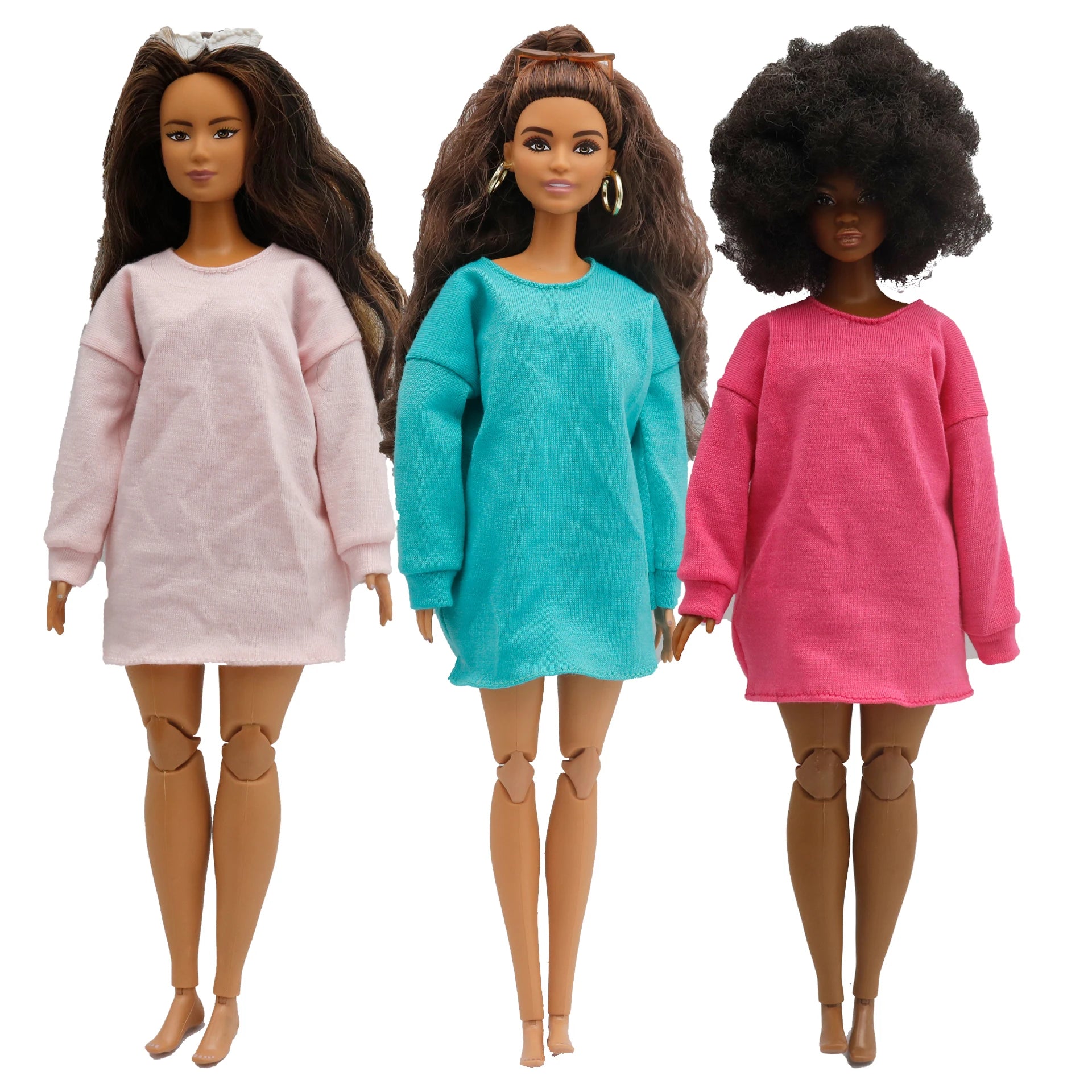 Doll clothing  30cm 1/6 Three colors of loose pink hoodie dressDaily Wear Accessories Clothes for Barbies doll