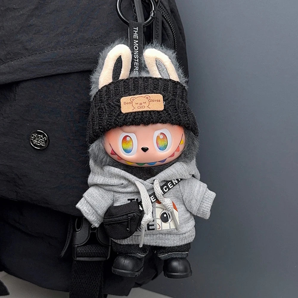 [No Doll] Doll Clothes Fashion Hoodie Pants Set for Labubu V1 V2 V3 Idol Dolls Trendy DIY Doll Clothing Accessories Gift