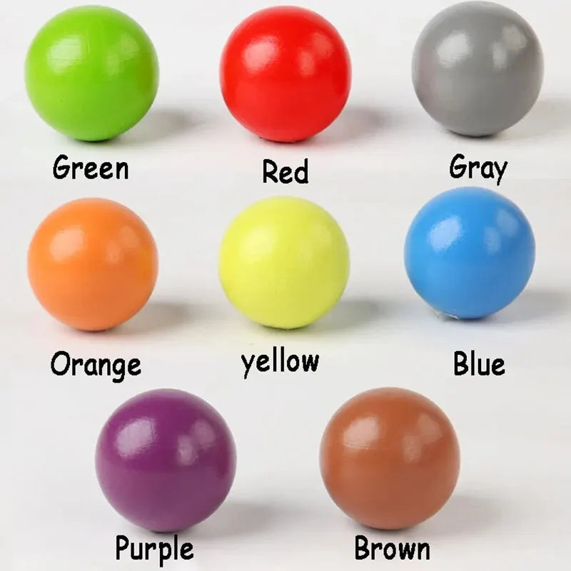 Baby Rainbow Ball Matching Montessori Wooden Toy Color Sorting Cognitive Sensory Game Fine Motor Training Early Educational Toys