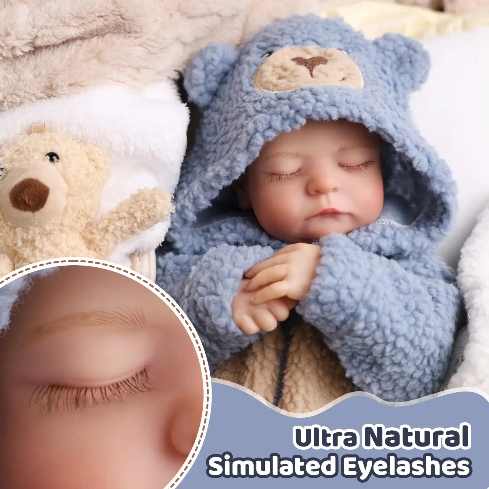 Reborn Doll  - 20 Inch Lifelike Baby Dolls Cloth Body Eyes Closed - Realistic Dolls with Accessories for Kids 3+ 3 Ye