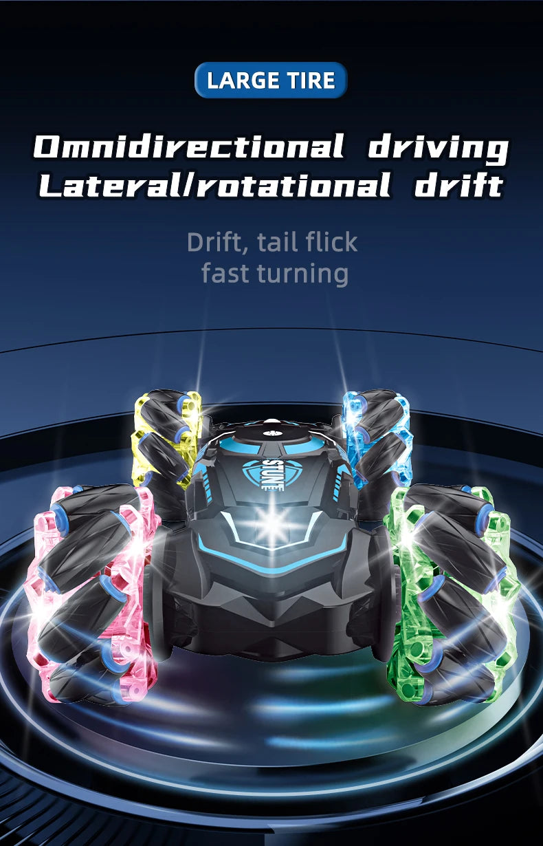 RC Drift Car Toy, Cool and Dynamic Dazzling, Made of Large Glow Wheels