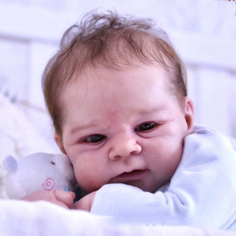 Reborn Blank Doll kit 17-18 Inch Elijah Vinyl Kit Unpainted Unfinished Doll Parts Handmade Toy with cloth body and eyes