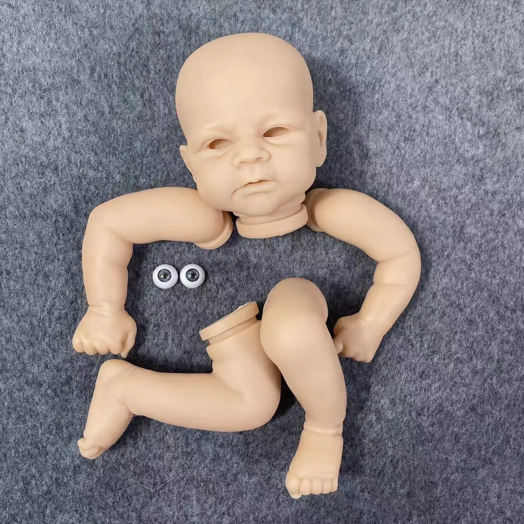 Reborn Blank Doll kit 17-18 Inch Elijah Vinyl Kit Unpainted Unfinished Doll Parts Handmade Toy with cloth body and eyes