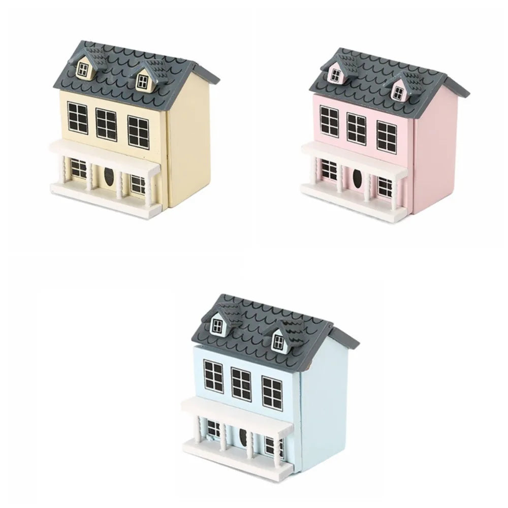 1:12 Dollhouse Dolls Miniature House Mini Villa Wooden Miniature Handicraft Building Mini Handicraft Miniature Doll House Model