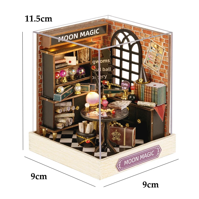 Wooden Doll House Casa Diy  Miniature Dollhouse 3D Puzzle Assembly Building Toys With Furniture LED Lights For Children Gifts