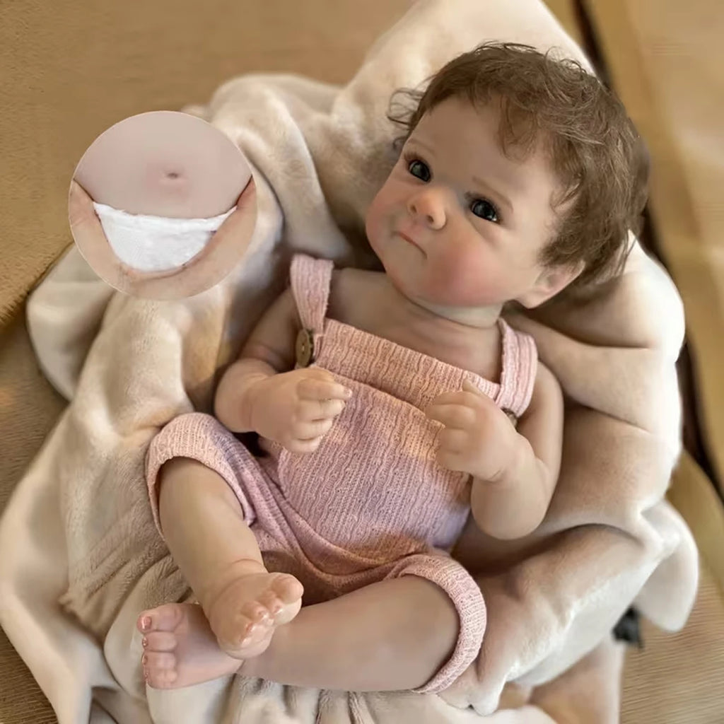 Reborn dolls with realistic hair synthetic rubber dolls with soft touch realistic newborn dolls for bathing Halloween Christmas