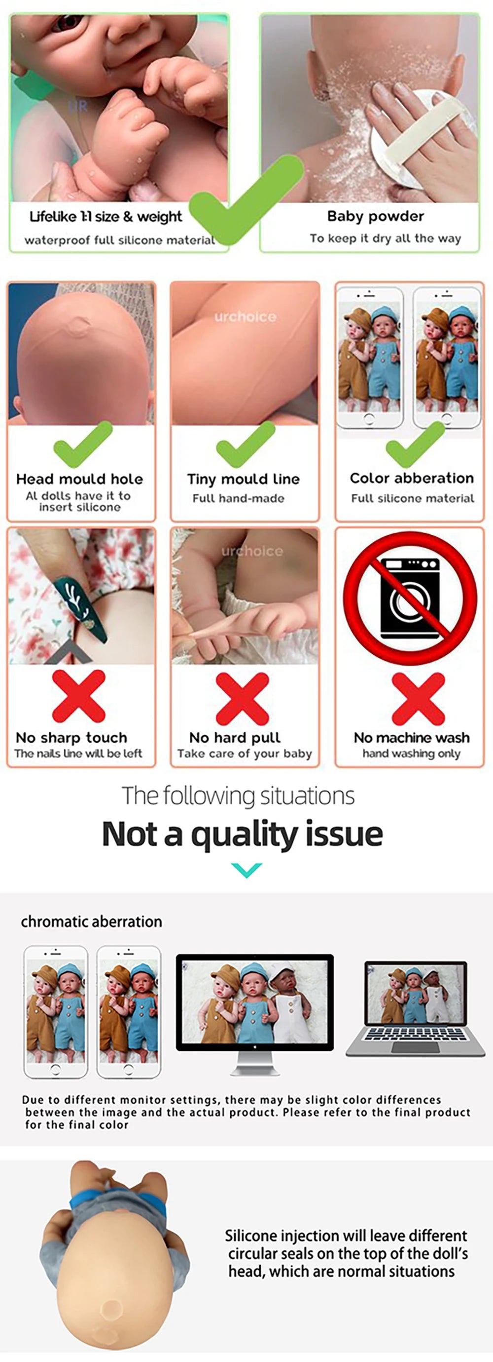 Reborn Baby Doll 17Inch Realistic Lifelike Weighted Girl Silicone Newborn Reborn Doll Can Take Bath Baby Toys For Kid'S Gift