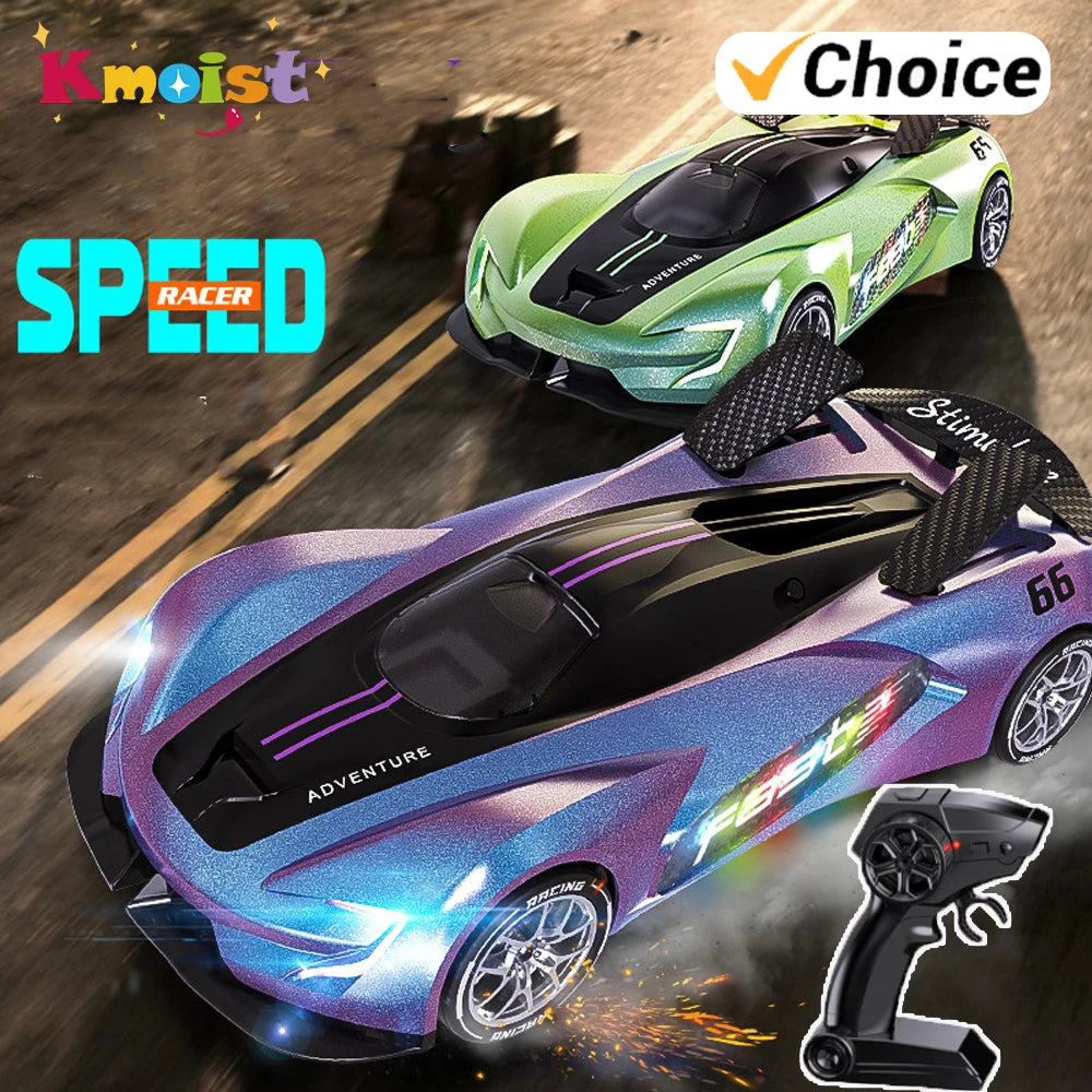 RC Car 2.4G 20km/h High-speed Drift Sports Cars with Light Music Racing Car Eletric Vehicle Model Toys for Boys Kids Xmas Gifts