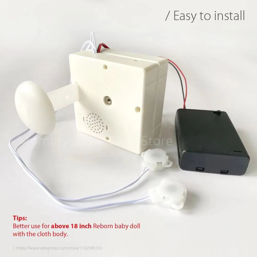 Reborn Doll Breathing Simulator With Cry and Smile sound Lifelike Baby for Plush Toy Doll Device Heart Beating Newborn Gift