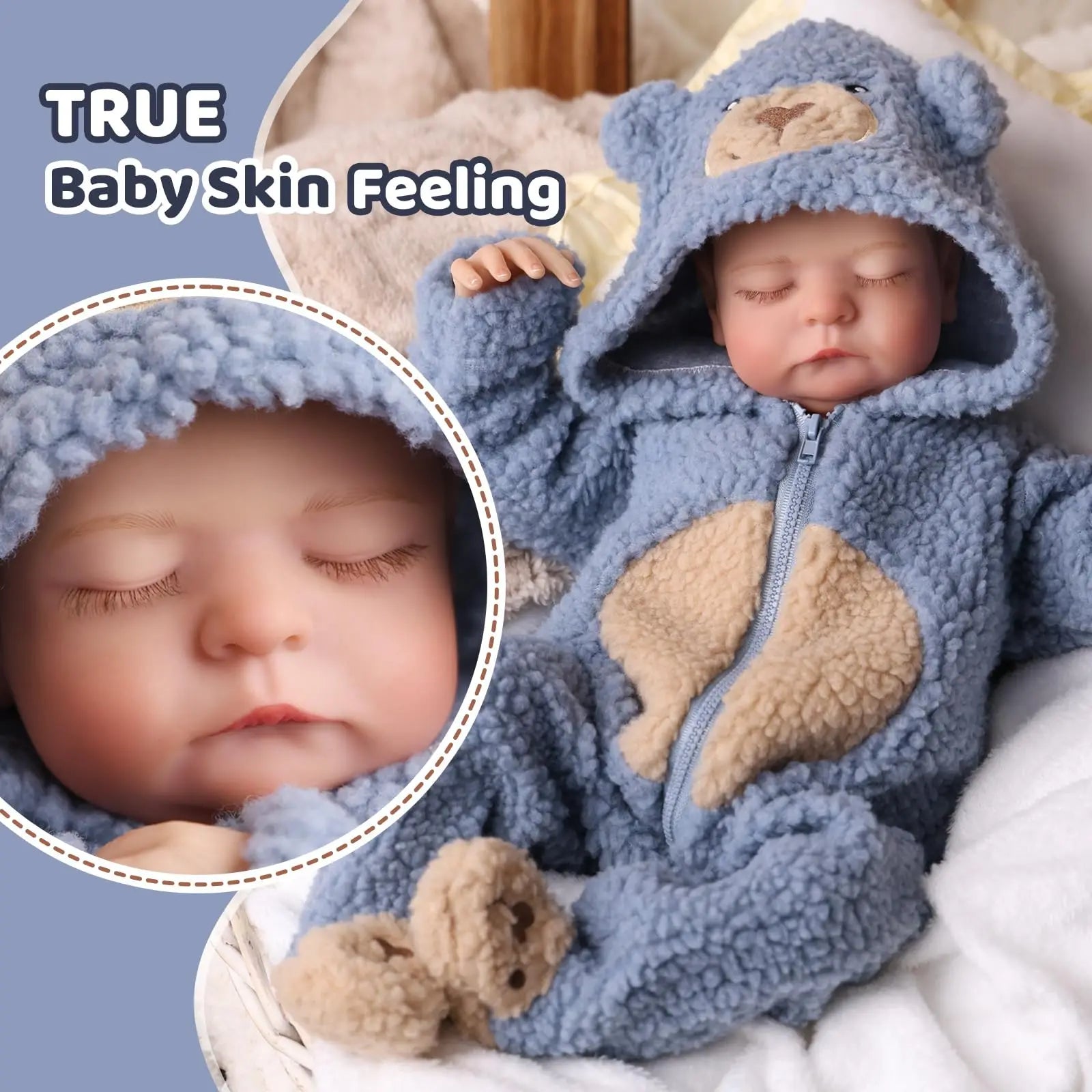 Reborn Doll  - 20 Inch Lifelike Baby Dolls Cloth Body Eyes Closed - Realistic Dolls with Accessories for Kids 3+ 3 Ye