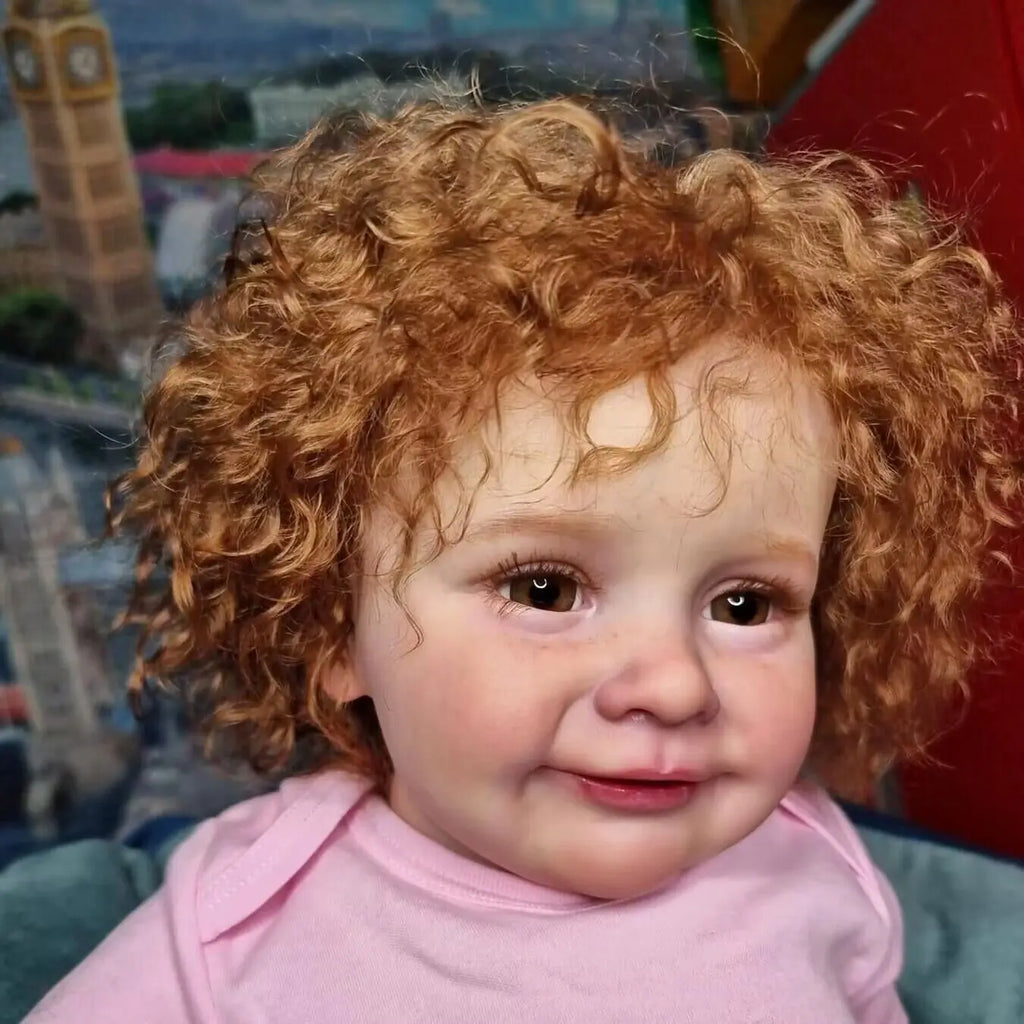 Reborn Doll 70cm Life Size Real Baby Doll Girl Realistic Silicone Reborn Baby Doll Heavy Red Curly Hair Doll Children Girls Gift