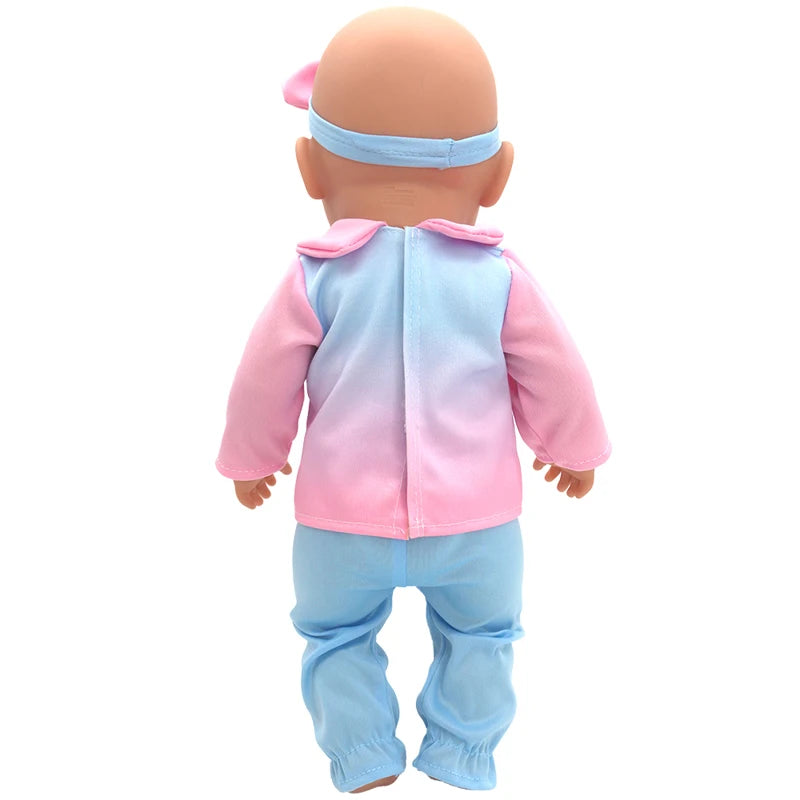 Reborn Baby Doll Winter Coat Pink Skirt 18 Inch Girl Dolls Clothes Jacket Children Xmas Gift Toys Wears