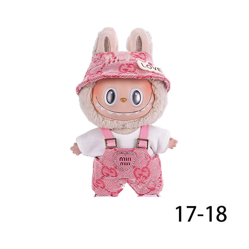 Doll Clothes for labubu outfit Plush doll clothes Macaron Cute Clothing DIY Kid Gift Dog Clothes Hair accessories v1 v2 clothes