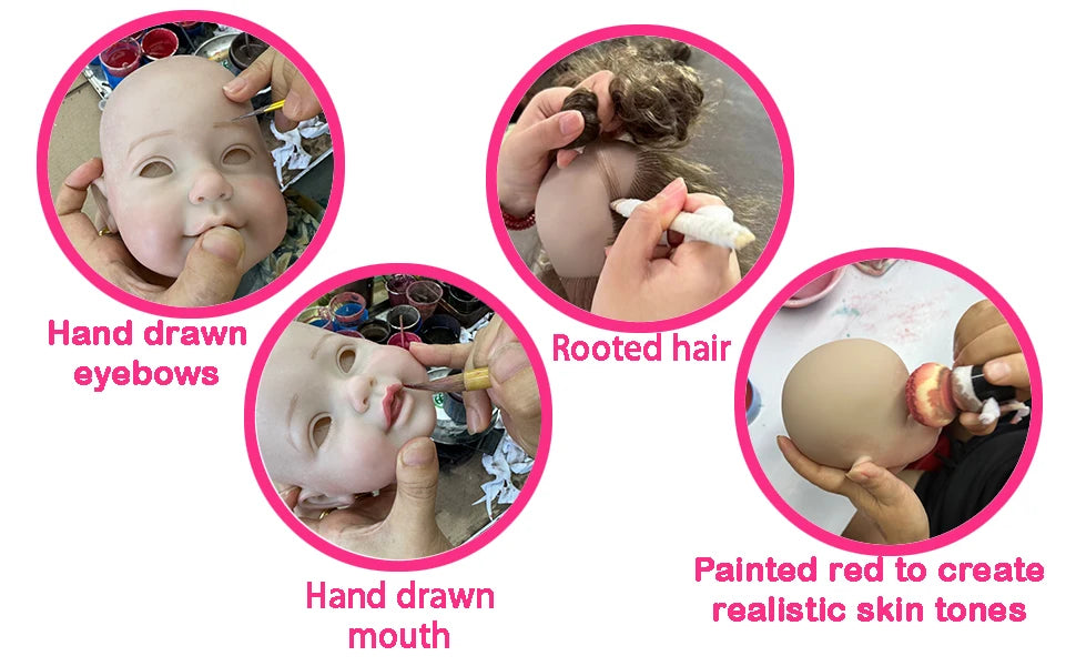 Reborn Toddler Stand Doll -22 inch Fashions Girl with 3D Painted Skin on face  full vinyl with Blonde wigs Christmas Gift