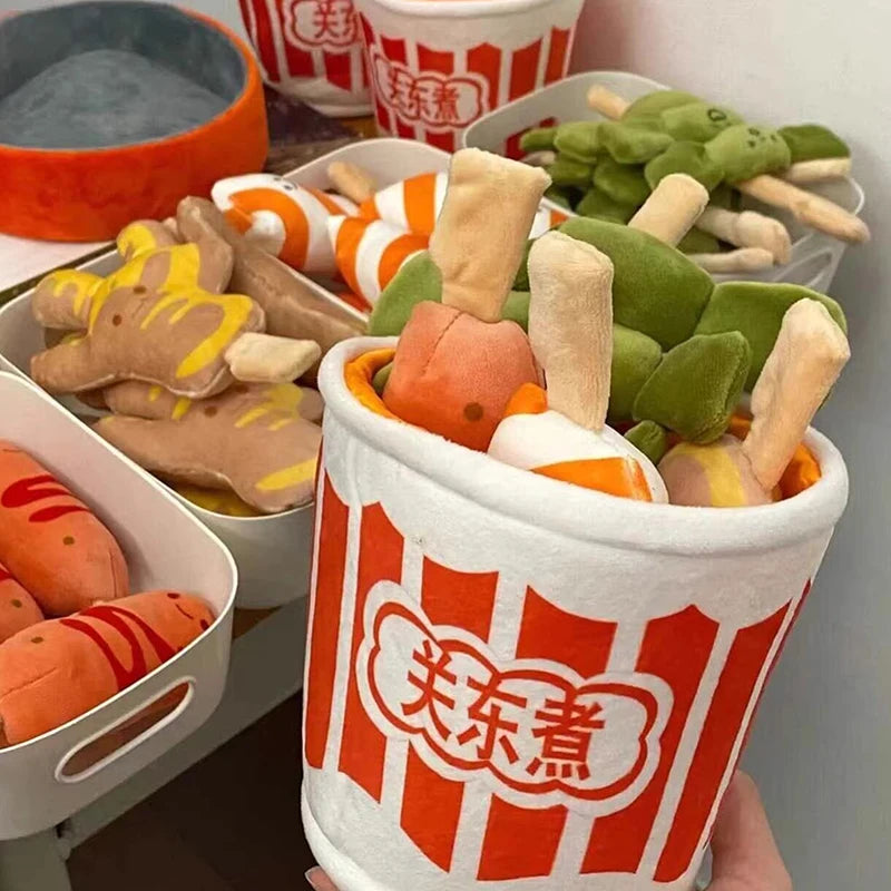 1 Piece Fast Foodies Soft Plush Toy For Boys Cute Small Stuffed Food Spicy Hot Pot Plush With Oden Design Creative Toys