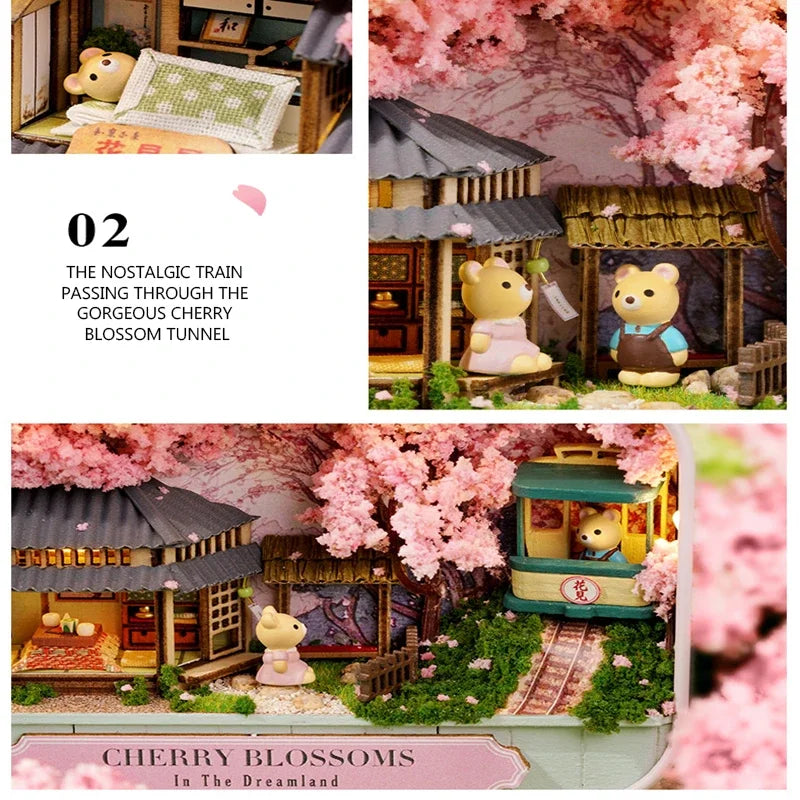 Box Theatre DIY Wooden DollHouses Miniature Box Cute Doll Houses 3D Puzzle Assemble Building Model Kits Toy For Birthday Gifts