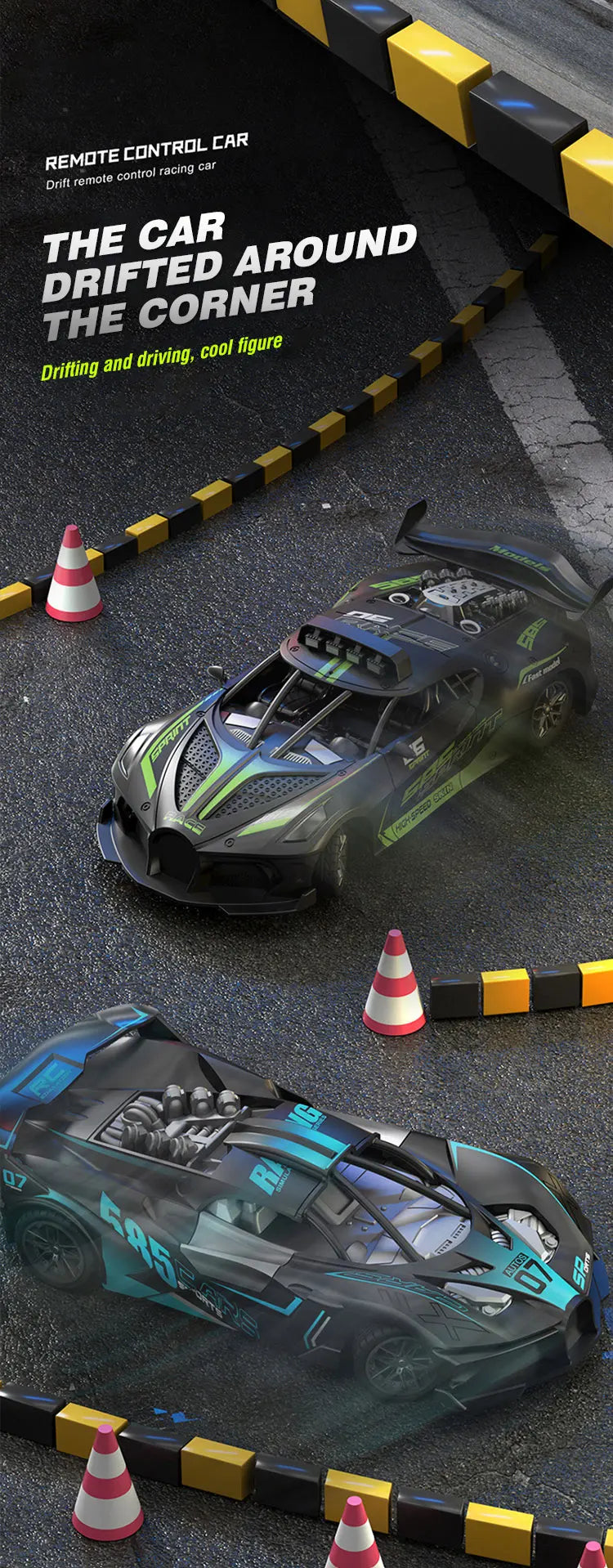 Rc Car 4Ch High-Speed Remote Control Drift Racing Car Electric Sportscar Toy Vehicle Model Toys for Boys Kids Birthday Gift