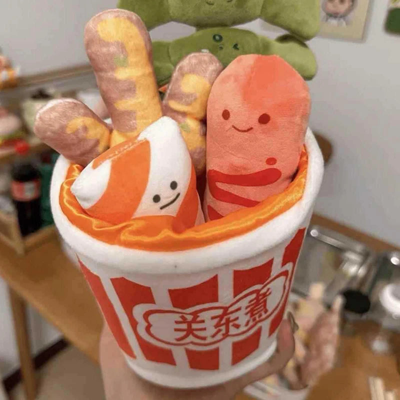 1 Piece Fast Foodies Soft Plush Toy For Boys Cute Small Stuffed Food Spicy Hot Pot Plush With Oden Design Creative Toys