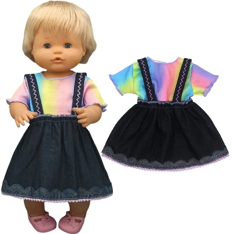Reborn Baby Dolls Dress for 40 Cm Nenuco Ropa Y Su Hermanita Children Girl Gift Doll Clothes