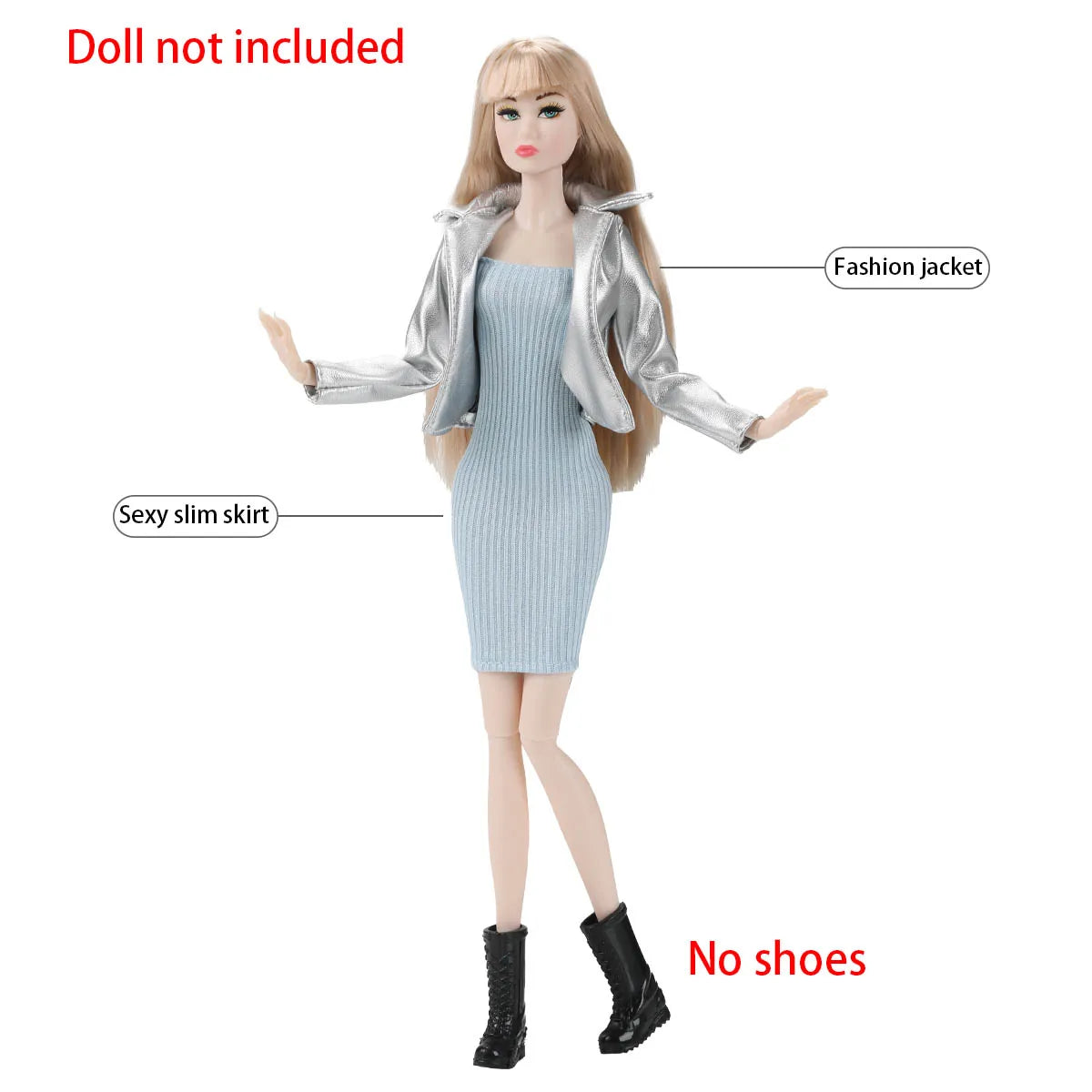 30cm Supermodel Doll Clothes Elegant/Mature Women Dress Up Fashion Leather Jacket+Vest+Skirt Set For 1/6 Doll Career Girls Wear