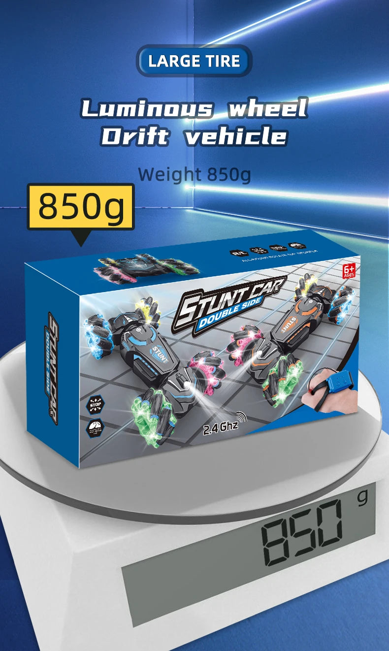 RC Drift Car Toy, Cool and Dynamic Dazzling, Made of Large Glow Wheels