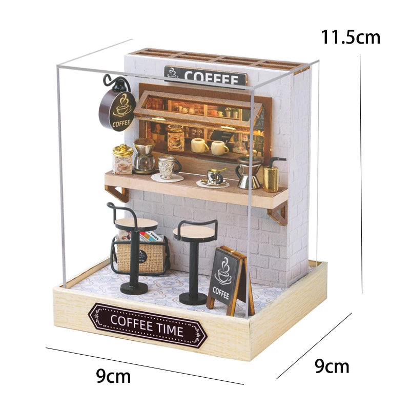 Wooden Doll House Casa Diy  Miniature Dollhouse 3D Puzzle Assembly Building Toys With Furniture LED Lights For Children Gifts